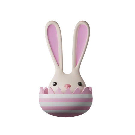 Huevo de pascua con conejo  3D Icon