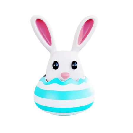 Huevo de pascua con conejo  3D Icon