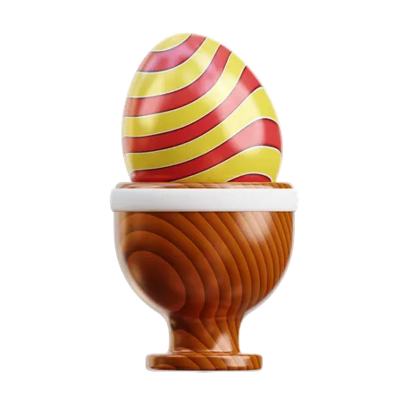 Huevo de pascua en taza  3D Icon