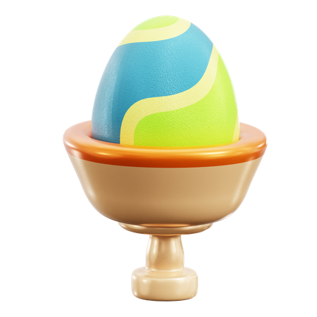 Huevo de pascua en taza  3D Icon