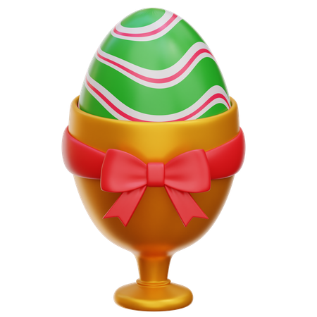 Huevo de pascua en taza  3D Icon