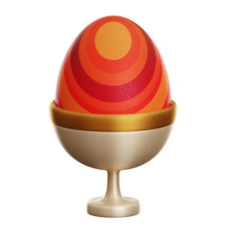 Huevo de pascua en taza  3D Icon