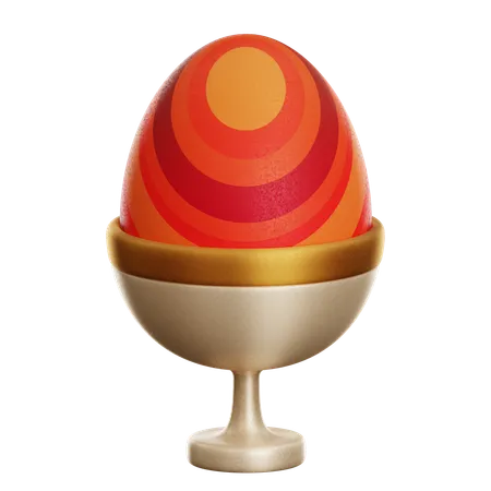 Huevo de pascua en taza  3D Icon