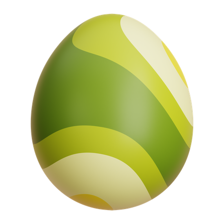 Huevo de Pascua verde decorativo  3D Icon