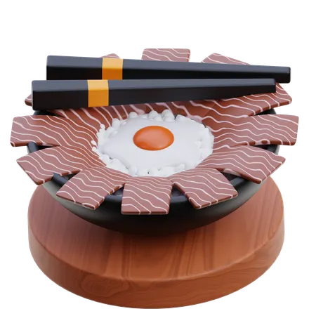 Huevo gyudon  3D Icon