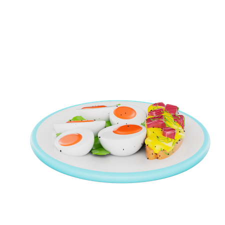 Huevos hervidos  3D Icon