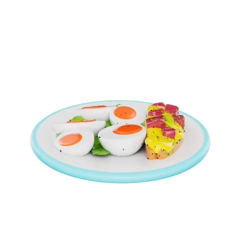 Huevos hervidos  3D Icon