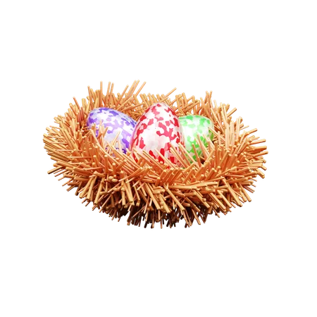 Huevos con nido  3D Icon