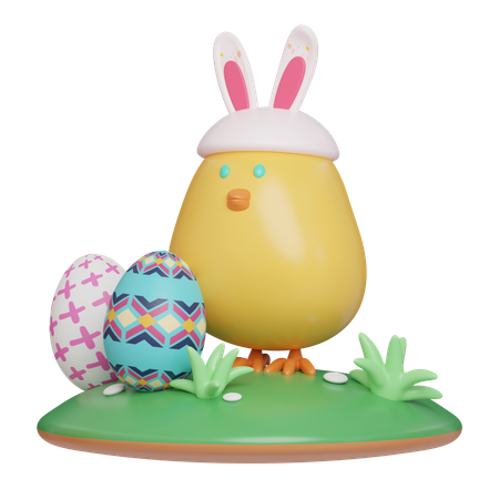 Huevos de conejo de pascua  3D Icon