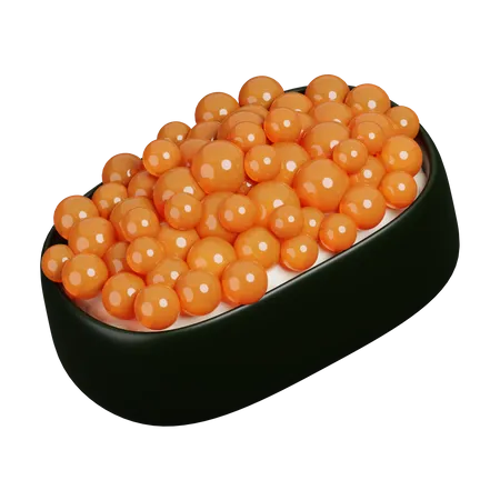 Sushi De Huevos De Salmón  3D Icon