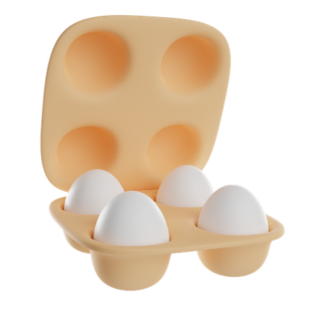 Huevos en caja  3D Icon