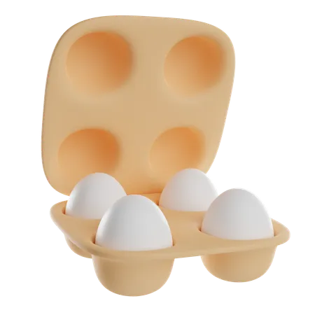 Huevos en caja  3D Icon