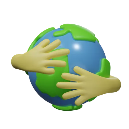 Hug Earth  3D Icon