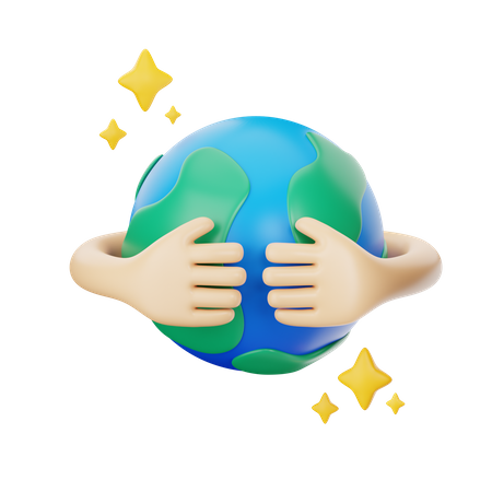 Hug Earth  3D Icon