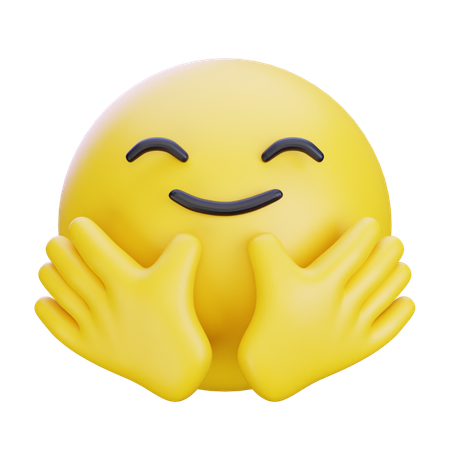 ハグする顔の絵文字  3D Icon