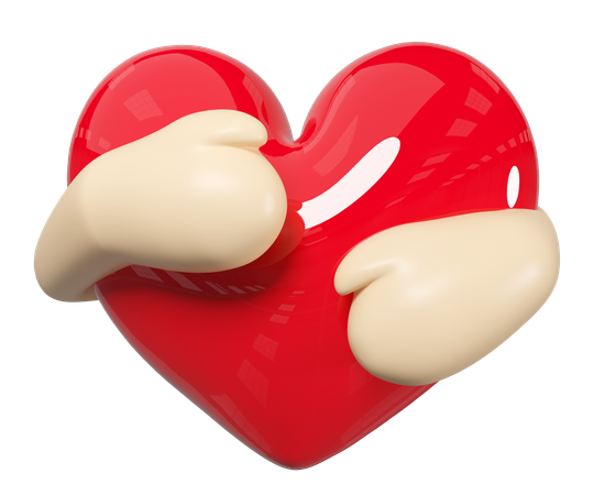 Hugging Heart  3D Illustration