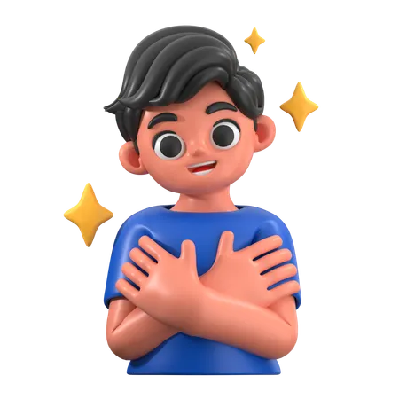 Hugging Self  3D Icon