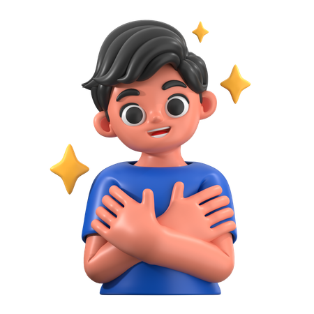 Hugging Self  3D Icon