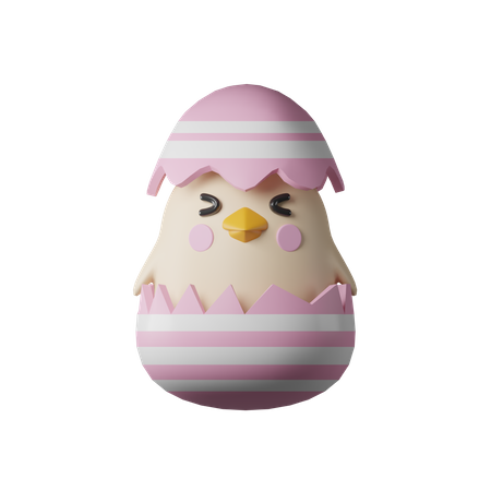 Huhn im Osterei  3D Icon