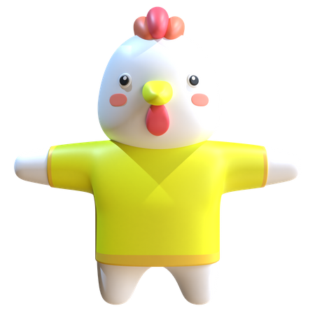 Huhn Maskottchen  3D Illustration