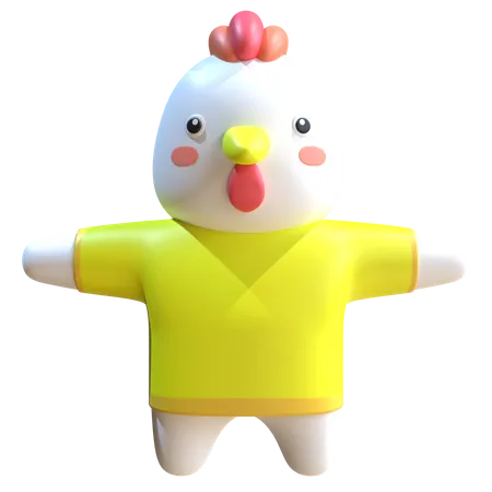 Huhn Maskottchen  3D Illustration