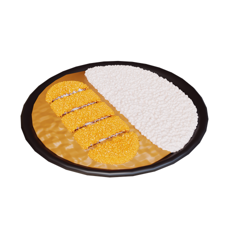 Hühnchen-Katsu-Curry  3D Icon
