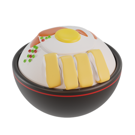 Hühnchen-Reis-Schüssel  3D Icon