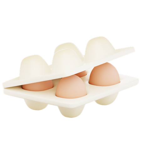 Hühnerei in einem Korb  3D Icon