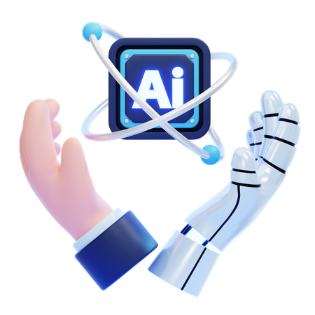 Human-AI Collaboration  3D Icon