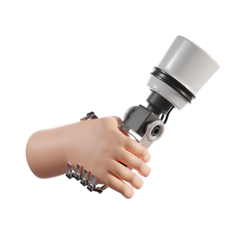 Humano e robô  3D Icon