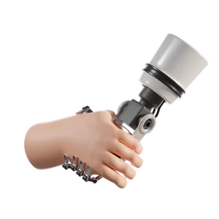 Humano e robô  3D Icon