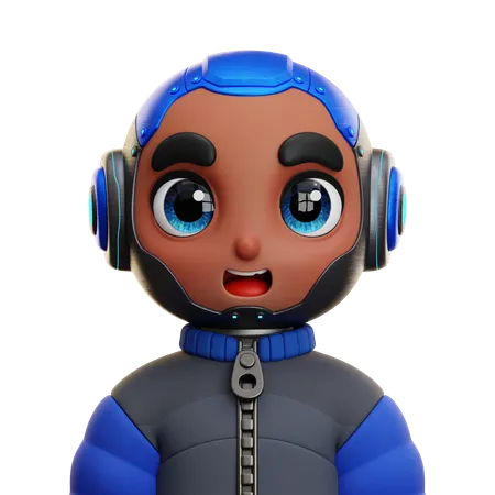 Humanoid Boy Wearing Jacket  3D Icon