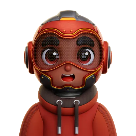 Humanoid Boy Wearing Red Sweater  3D Icon