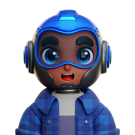 Humanoid Boy Wears Blue Shirt  3D Icon
