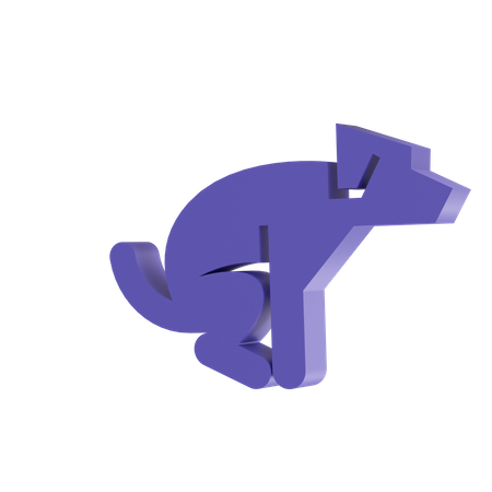 Hund Kot  3D Icon
