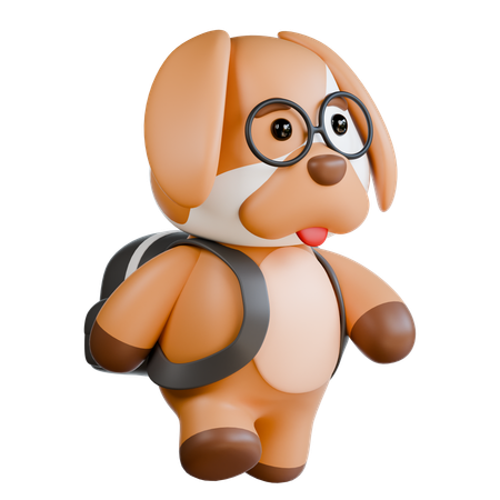 Hund mit Tasche  3D Illustration