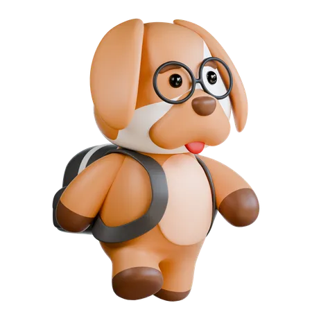 Hund mit Tasche  3D Illustration