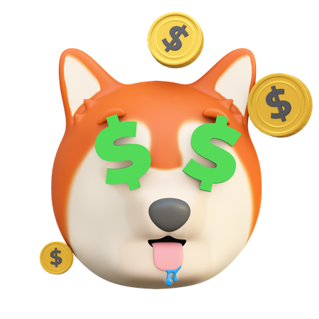 Hund Geld Gesicht  3D Emoji