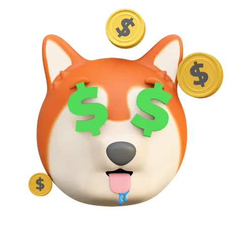 Hund Geld Gesicht  3D Emoji