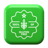 gluten free label 3d logo