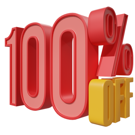 Hundred Percent Off  3D Icon