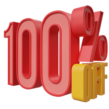 Hundred Percent Off  3D Icon