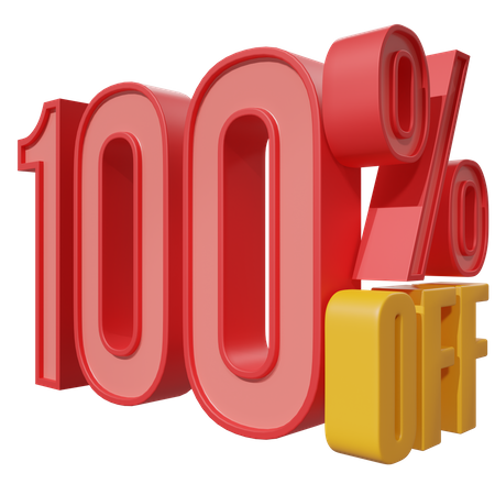 Hundred Percent Off  3D Icon