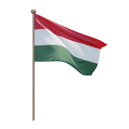 Hungary Flagpole  3D Flag