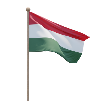 Hungary Flagpole 3D Icon