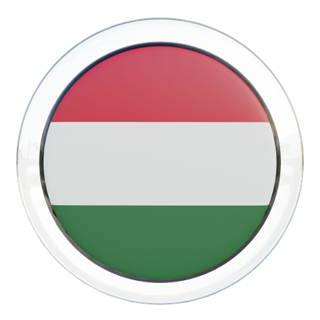 Hungary Round Flag  3D Icon