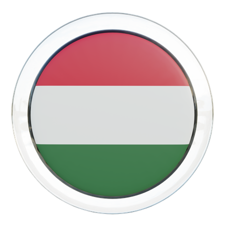 Hungary Round Flag 3D Icon