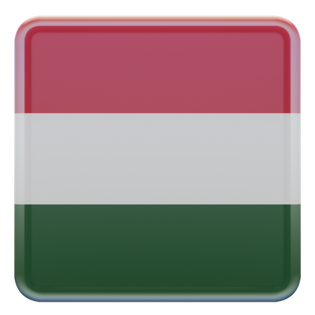 Hungary Square Flag 3D Icon