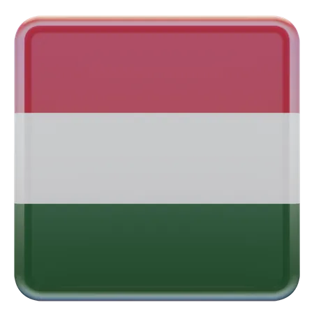 Hungary Square Flag 3D Icon