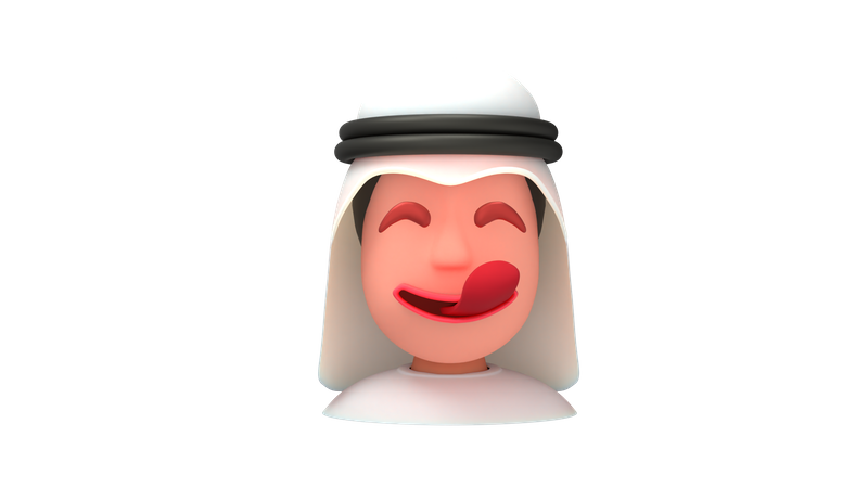 Hungry Arab Man 3D Illustration